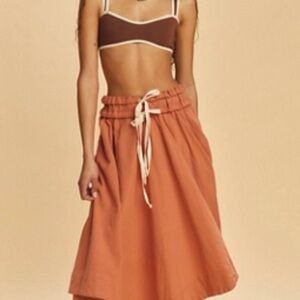 Free People Terracotta A-Line Skirt